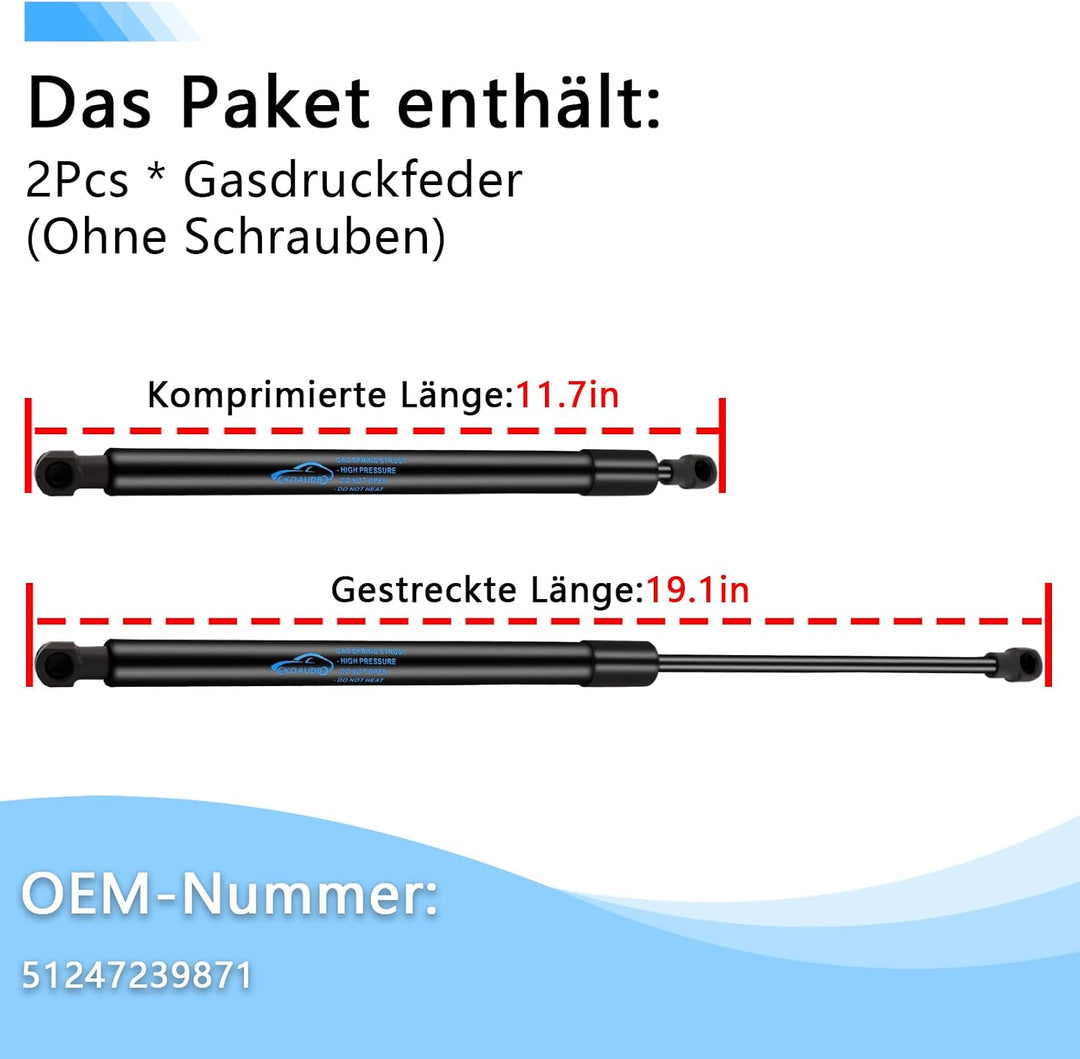2x Heckklappendämpfer für BMW 1er F20 F21 114 116 118 120 125 135 Alle Motoren Schrägheck 2010-2021