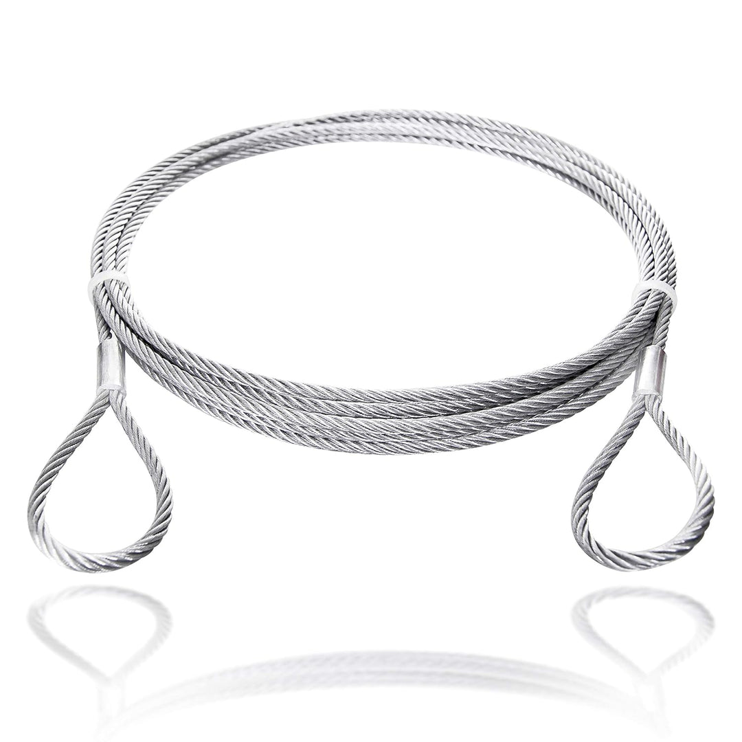 Drahtseile24 Stahlseil mit Ösen, Drahtseil mit Ösen, Schlaufenseil – Stahlseil mit zwei Schlaufen, D