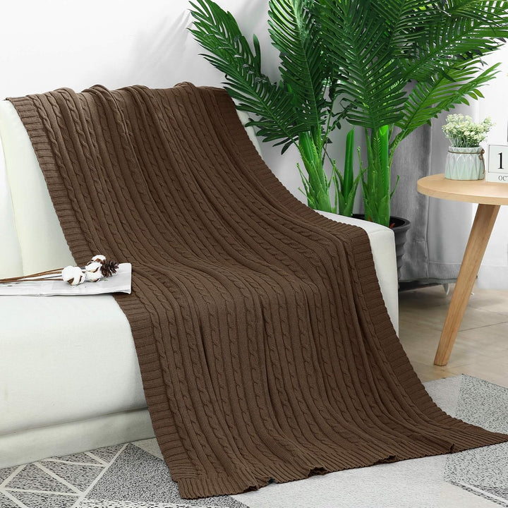OROOTL Kuscheldecke Strickdecke 100% Baumwolle Weich Sofadecke 130x180cm Schlafdecke für weiches Sof