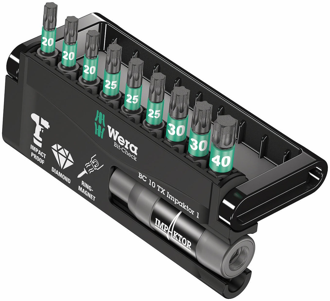 Wera Bit-Sortiment, Bit-Check 10 TX Impaktor 1, 10-teilig, 05057688001 Bit-Check 10 TX Impaktor 1 Si