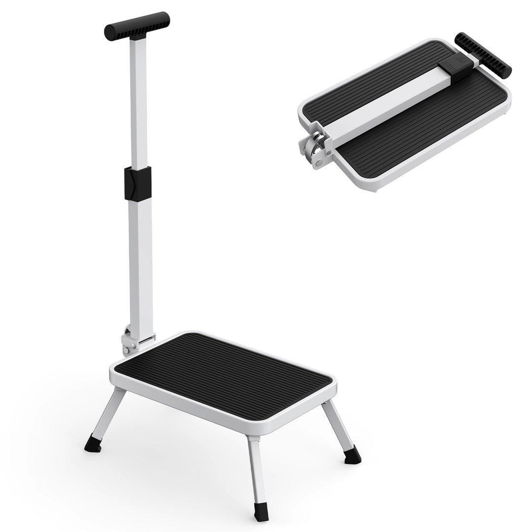 FISHTEC Sicherheitsstufe mit Haltegriff – stabil, faltbar, rutschfest – Leiter, Trittleiter, Hocker