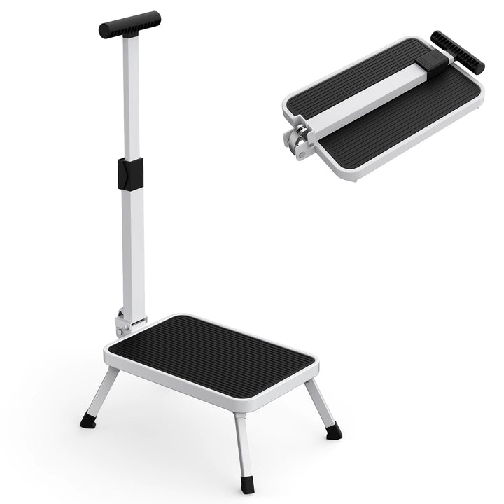 FISHTEC Sicherheitsstufe mit Haltegriff – stabil, faltbar, rutschfest – Leiter, Trittleiter, Hocker