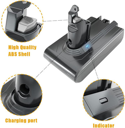 21.6V,4000mAh Li-ion Akku Ersatzakku für Dyson V6 Staubsauger STANEW,Ersatzakku für Dyson Akku V6 DC