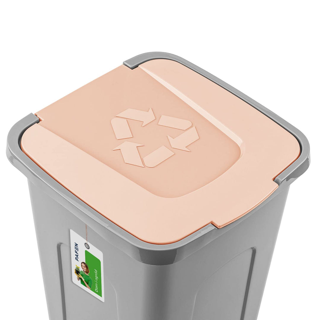 PAFEN Grosser Mülleimer 50l mit Deckel – Abfallbehälter 550 x 365 x 370mm - Abfalleimer für Trennen