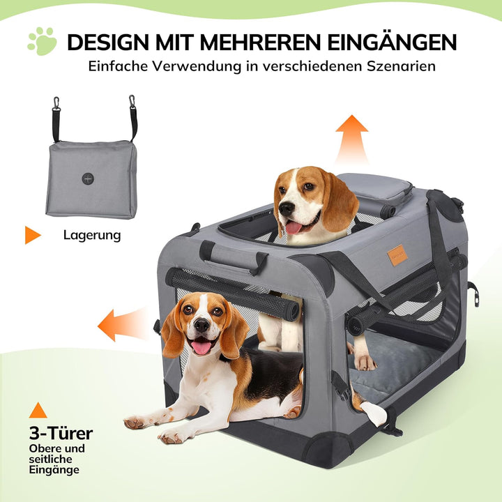 Morpilot Katzentransportbox für grosse Katzen und Welpen Katzenbox Hundetasche mit Sicherheit Reissv