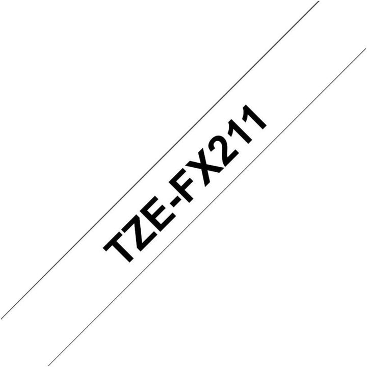 Brother Original P-touch Schriftband TZE-FX611 6 mm, schwarz auf weiss (u.a. für Brother P-touch PT-