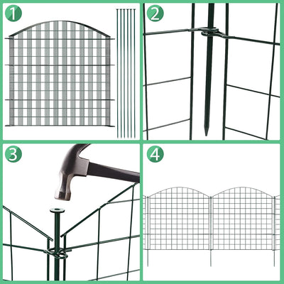 Randaco Teichzaun Gartenzaun 10tlg Set, Gartenzäune Dekorative mit 22 Zaunelemente-10 Zaunelemente u