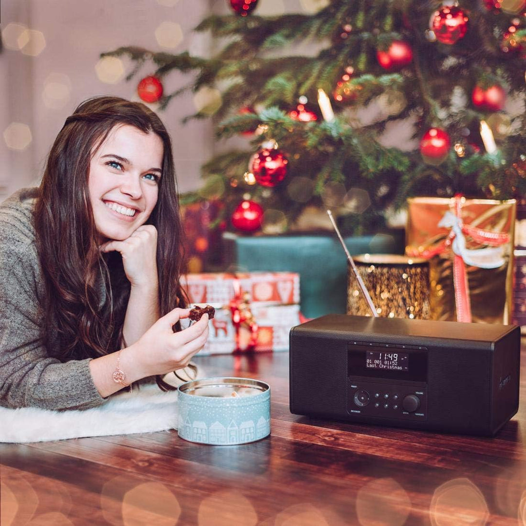 Hama DAB+ Radio mit CD-Player (Bluetooth/USB/UKW/DAB Digitalradio, Radio-Wecker mit 2 Alarmzeiten/Sn