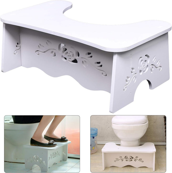 TFCFL Toilettenhocker, Anti-rutsch Tritthocker fr Badezimmer, Wei, Holzwerkstoff, Klassisch, WC Hock