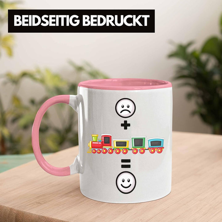 Trendation - Eisenbahn Tasse Geschenk für Eisenbahner Modelleisenbahn :(+ Eisenbahner = :) Lustige G