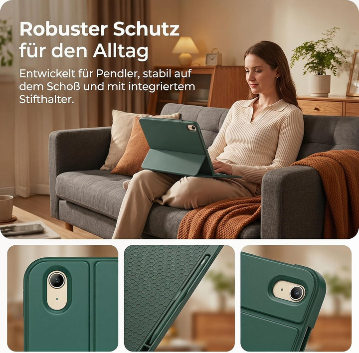 Hülle Tastatur für iPad (A16) 11./10. Generation (2025/2022), (11/10.9 Zoll) - QWERTZ, 7 Farben Bele