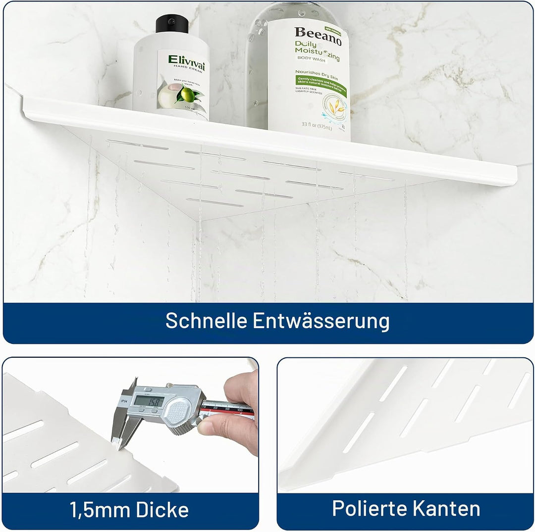 Neodrain Duschablage Ecke Edelstahl Duschregal 2 Stück Eckregal Dusche Weisse Einbauregal Organizer