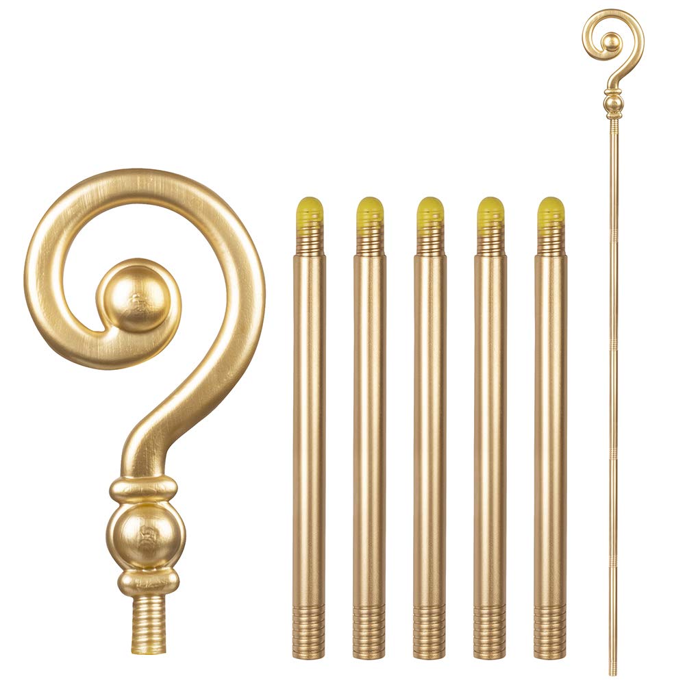Boland 56608 - Bischofsstab 6-teilig, Länge 185 cm, Gold, Stock, Nikolaus, Accessoire, Verkleidung,