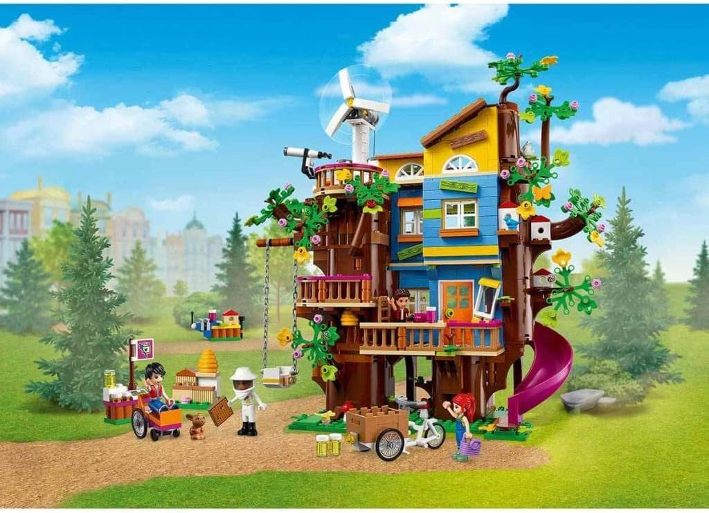 LEGO 41703 Friends Freundschaftsbaumhaus mit Minipuppen, Natur-Lernspielzeug für Mädchen und Jungen