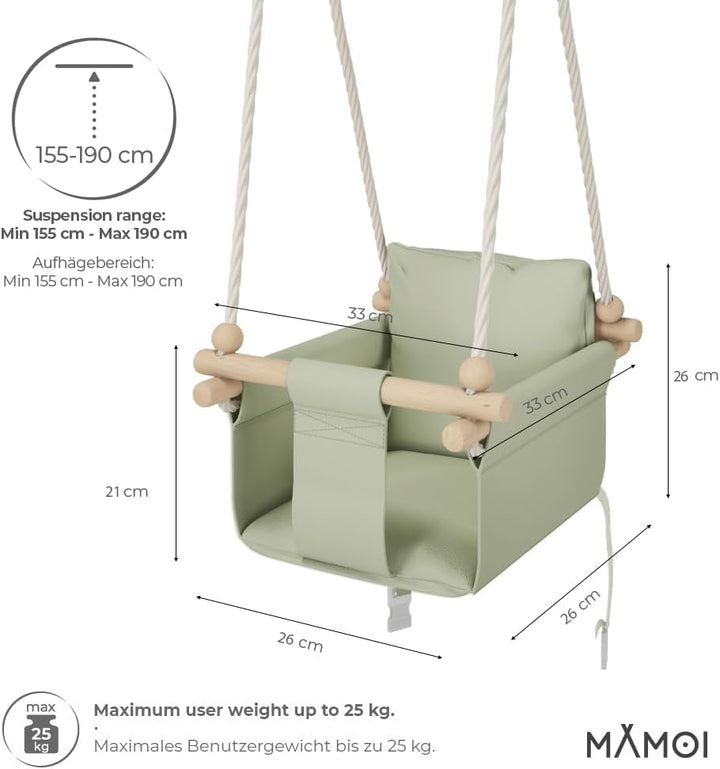 MAMOI® Babyschaukel, Baby schaukel Indoor, Kinderschaukel aus Holz, Holzschaukel für Kinder, Schauke