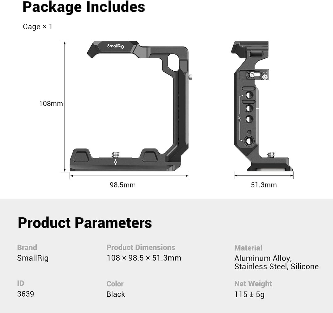 SMALLRIG A7 IV A1 A7S III Half Cage Camera Halbkäfig für Sony Alpha 7 IV/Alpha 7S III/Alpha 1/Alpha