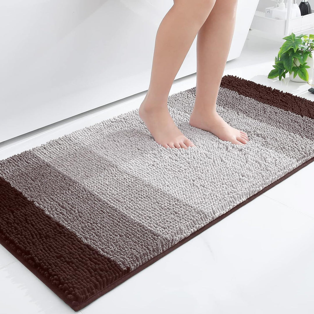 Homaxy Chenille Badezimmerteppich rutschfeste Hochflor Badematte Waschbar Badteppich Weich Badvorleg