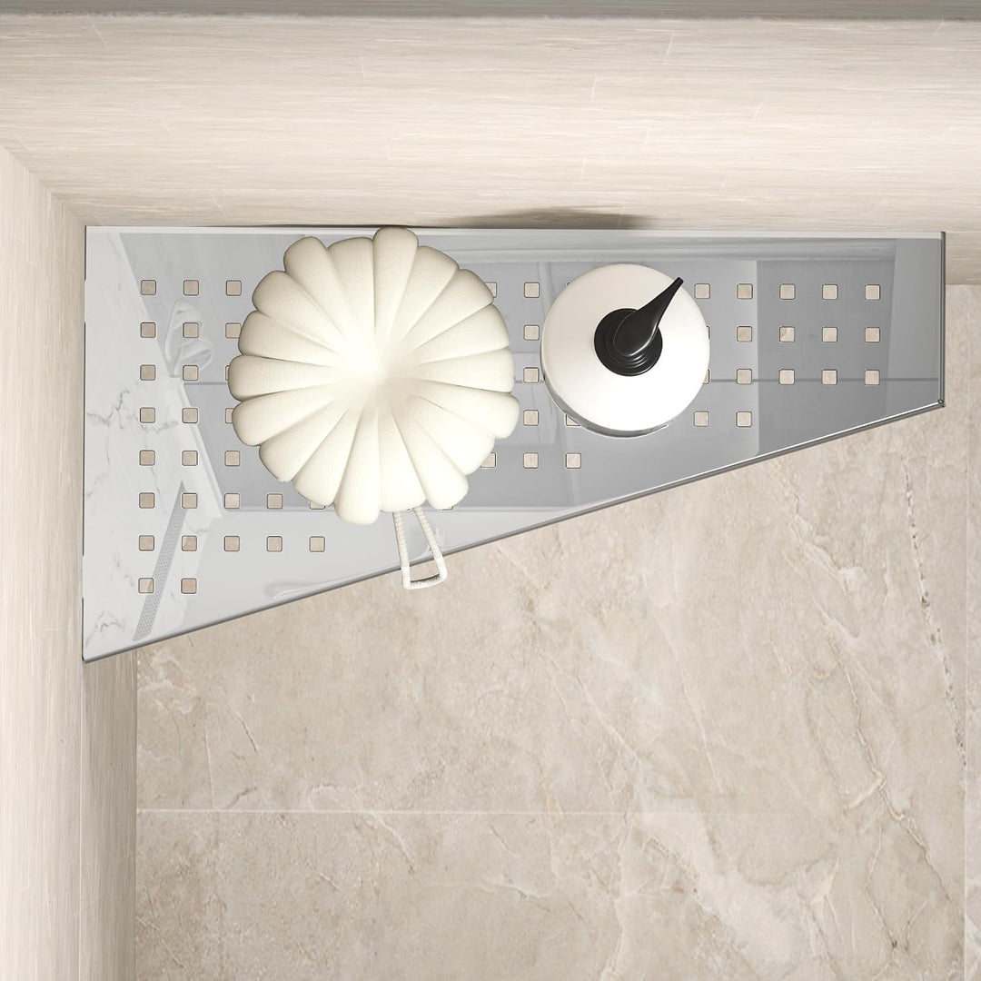 Wandablage 304 Edelstahl, Duschablage ohne Bohren mit Quadratloch | Modernes Schwebendes Design für