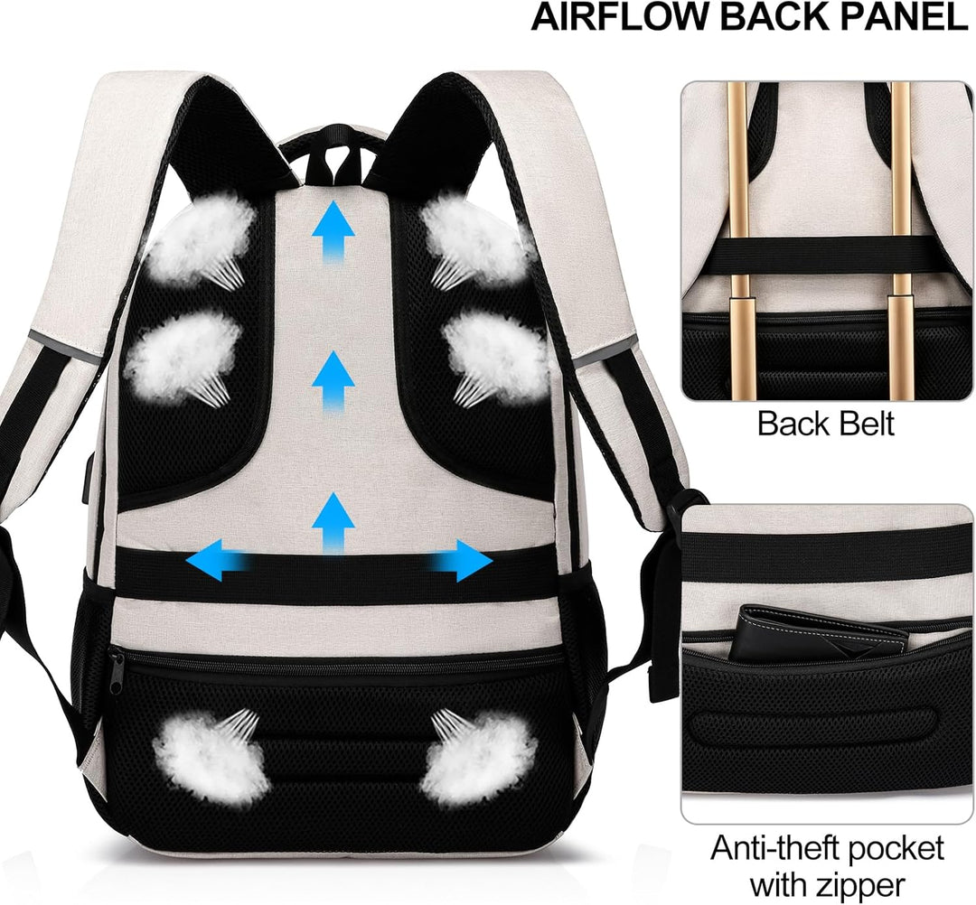 YIORMIOR Schulrucksack Jungen Mädchen Teenager Rucksack Herren Damen für 15,6 Zoll Laptop Rucksack A