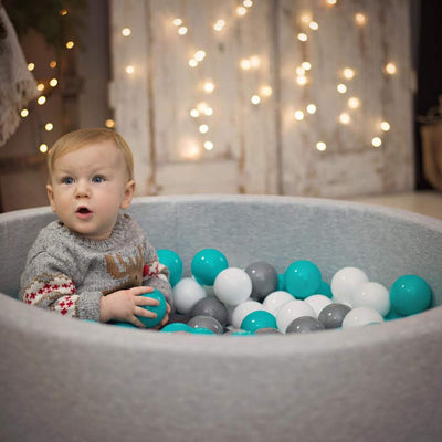 KiddyMoon Bällebad 90X30cm/300 Bälle ∅ 7Cm Bällepool Mit Bunten Bällen Für Mädchen Babys Kinder Rund