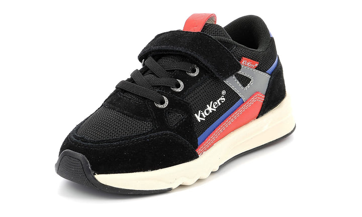 Kickers Jungen Kifujin Sneaker 25 EU Noir Rouge Bleu, 25 EU Noir Rouge Bleu