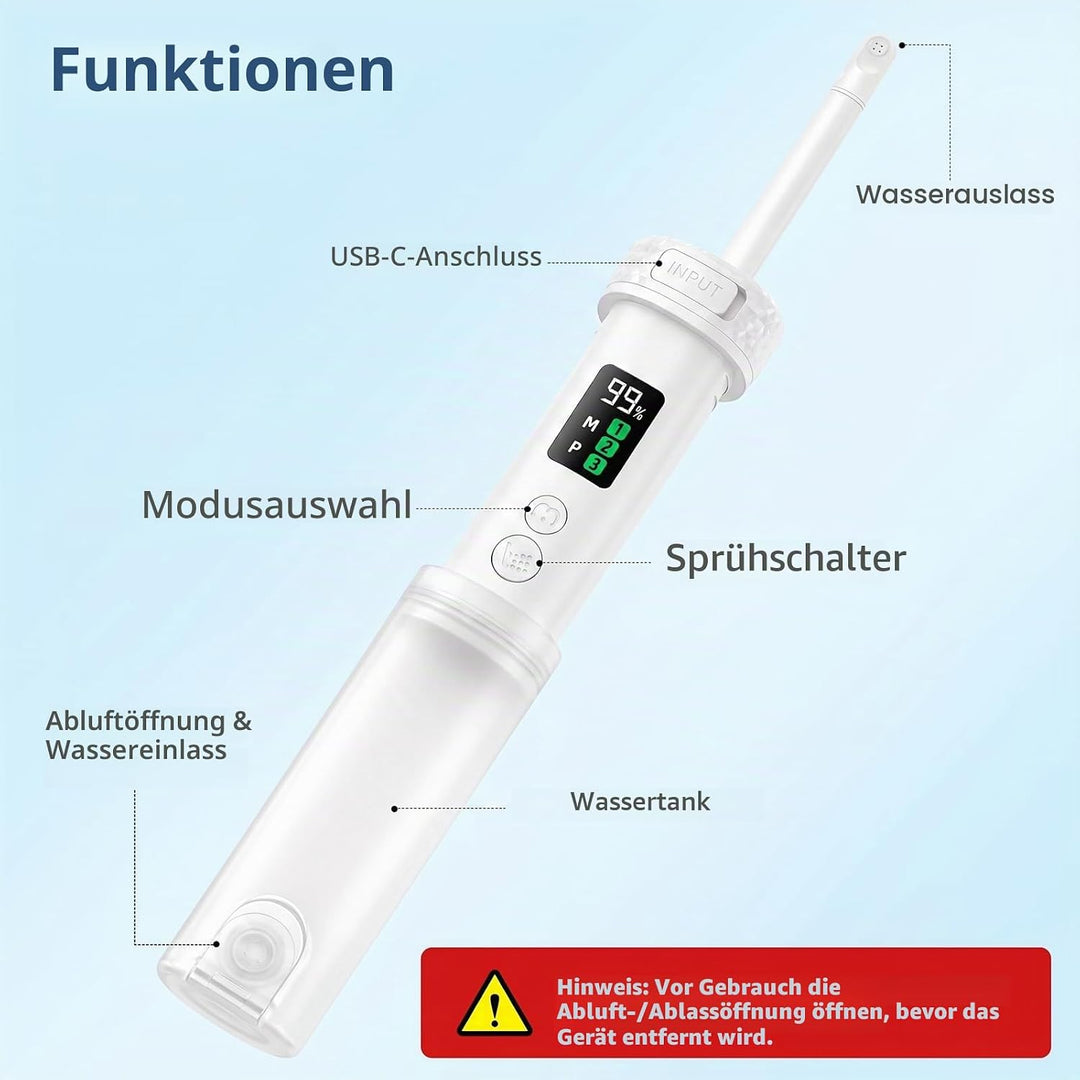 Tragbares Bidet elektrisch – Kein Toilettenpapier mehr! IPX7 wasserdicht mit 180° Düse, 2 Modi (Daue
