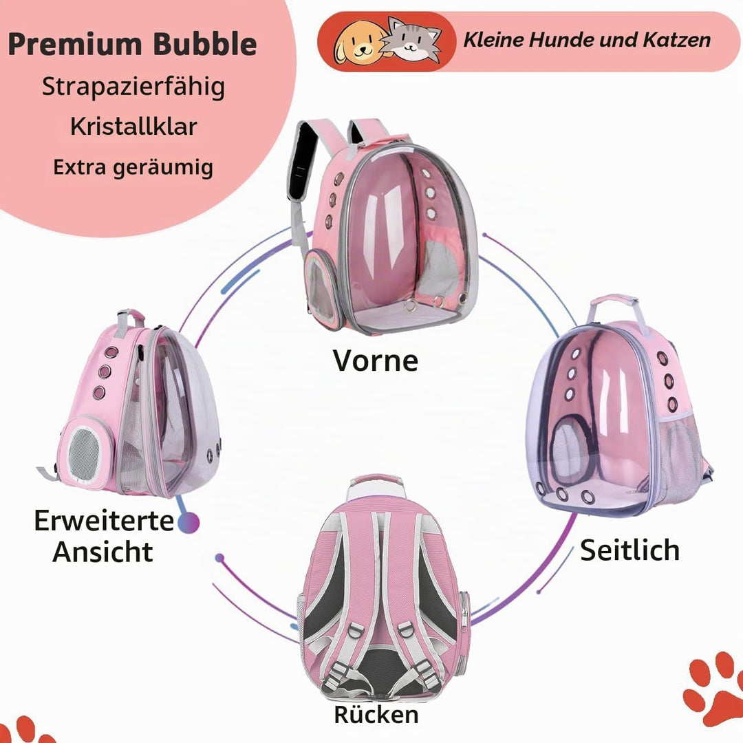Erweiterbar Katzenrucksack Hunderucksack, Vorderrucksack für Katzen und Kleine Hunde, mit transparen