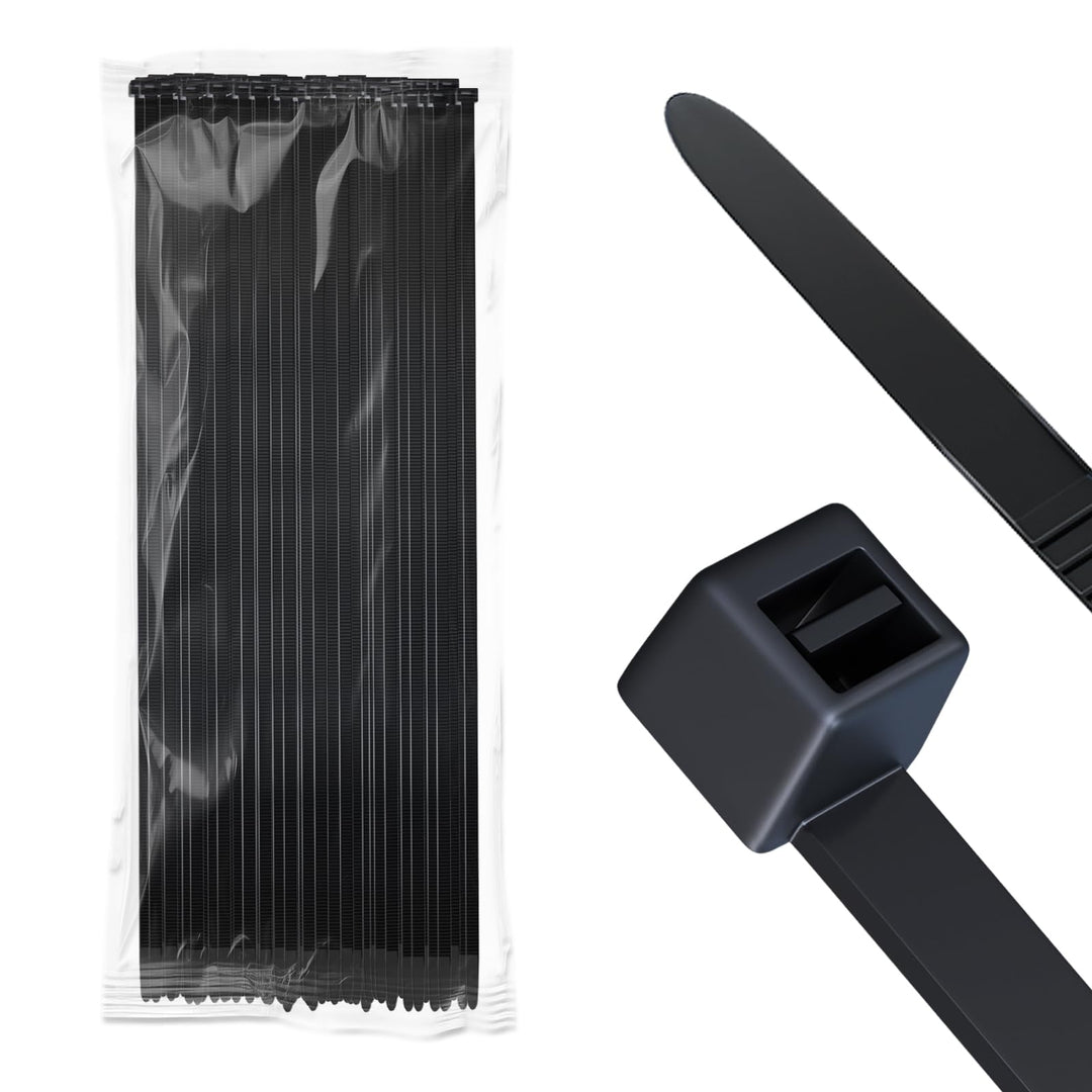 ZENIX Kabelbinder Schwarz 9mm x 500mm, 110 Stück Kabelbinder UV Beständig lang, Schwarze Binder mit