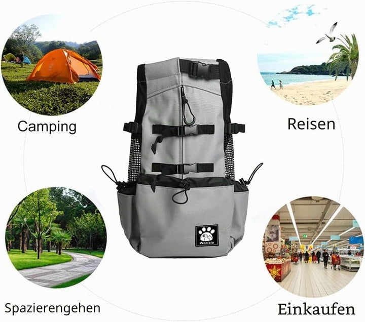 Woolala Transportrucksack für Hunde, Rucksack mit wasserdichtem Futter, kleine Reisetasche für Wande