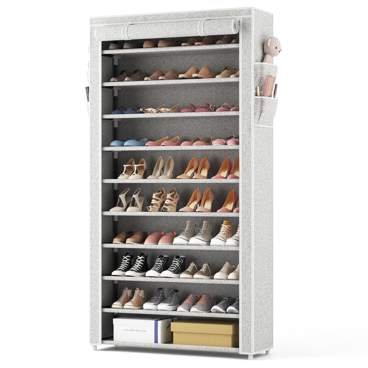 Schuhregal 11 Ebenen, Schuhschrank Hoch für 50 Paare Schuhe, Schuhaufbewahrung mit staubdichtem Über