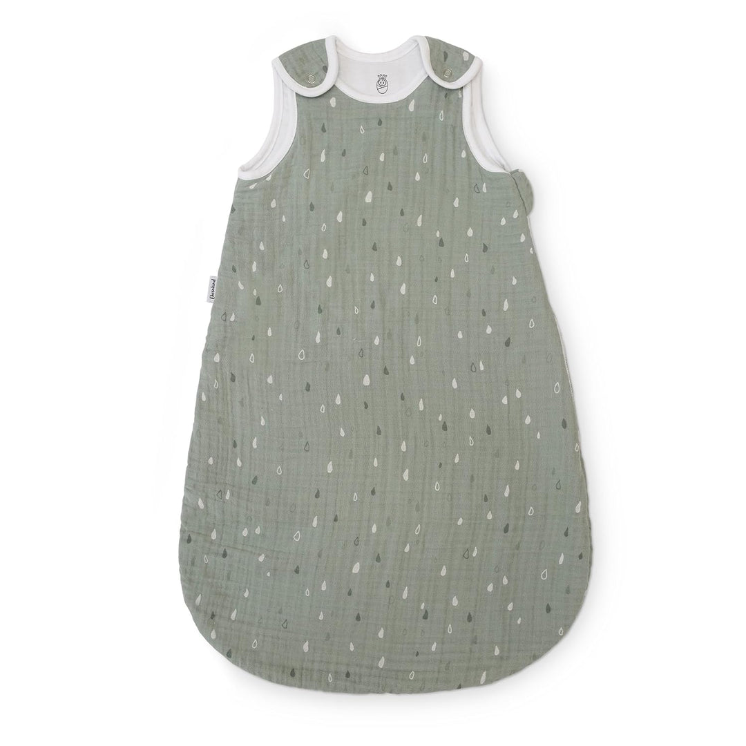 Ehrenkind® Baby Sommerschlafsack Rund | Musselin | Sommer Schlafsack Gr. 74/80 Jade Tropfen | Schlaf