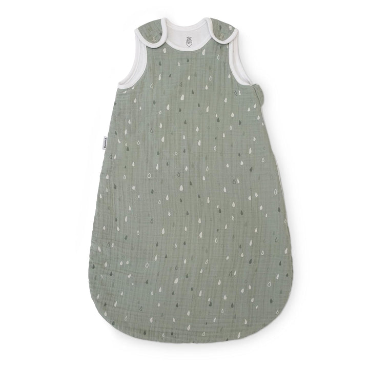 Ehrenkind® Baby Sommerschlafsack Rund | Musselin | Sommer Schlafsack Gr. 74/80 Jade Tropfen | Schlaf