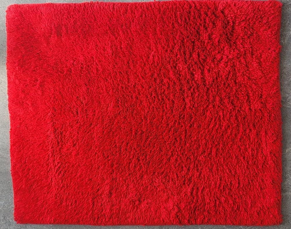Spirella 10.15589 WC-Vorleger ohne Ausschnitt 55 x 65 cm, True Red, 100% Bio-Baumwolle