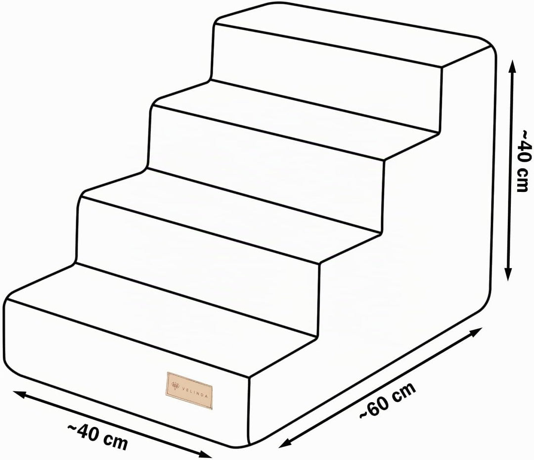Hundetreppe mit 4 Stufen Katzentreppe Haustiertreppe Einstiegshilfe Schaumstoff (Farbe: dunkelblau),