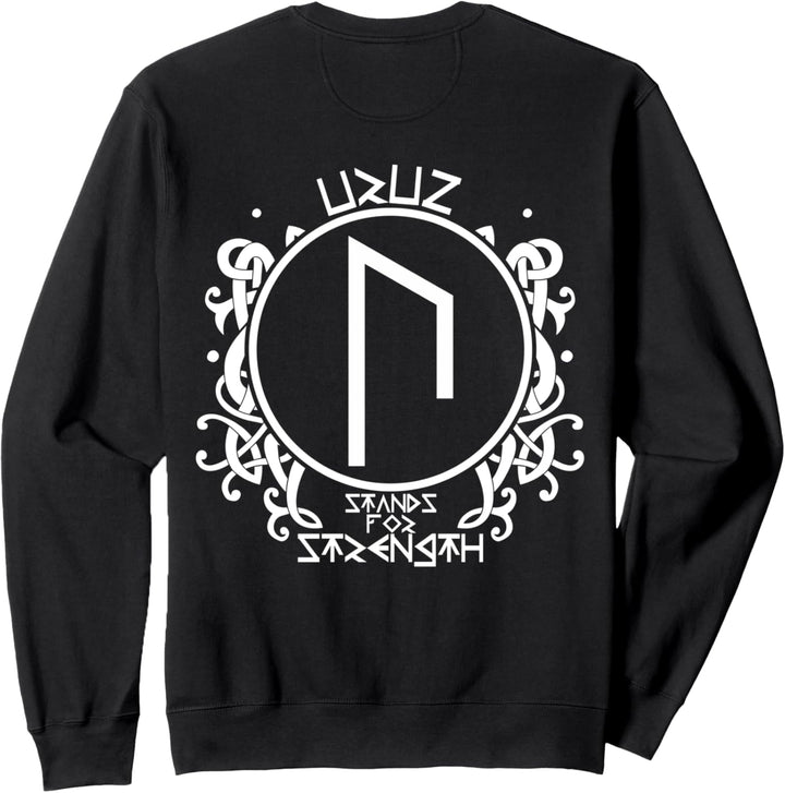 URUZ Rücken Motiv Wikinger Symbol Nordische Rune Stärke Sweatshirt