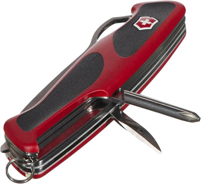 Victorinox Taschenmesser Ranger Grip 78 (12 Funktionen, Einhand-Feststellklinge) rot/schwarz Single,