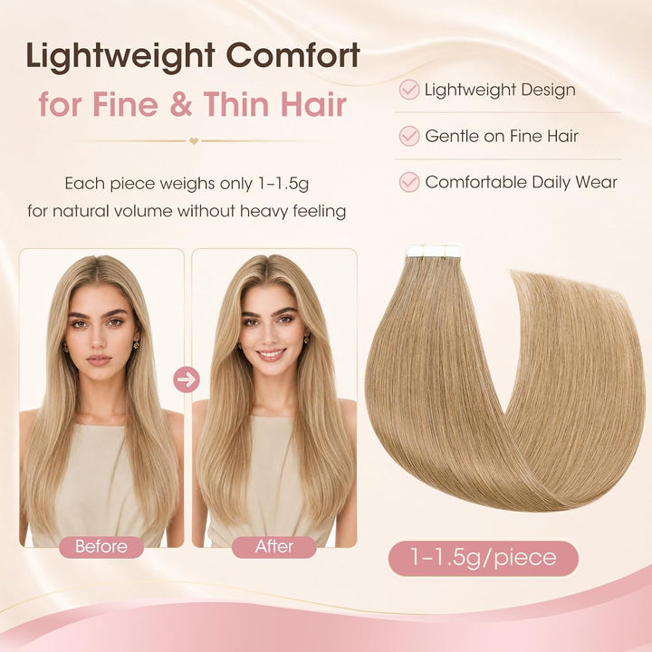 Tape in Extensions Echthaar 20stk, leicht Version Tape Extensions Echthaar, Remy Haarextensions Tape