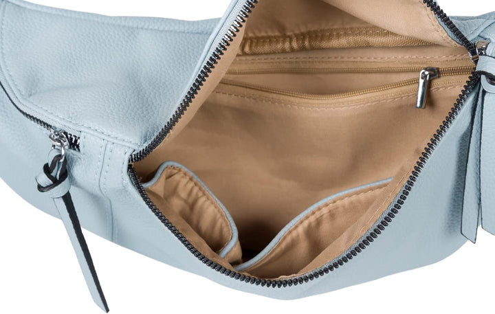 styleBREAKER Damen Halbmond Crossbody Schultertaschen Set 3-Teilig, Schultergurt mit Muster, Schlüss
