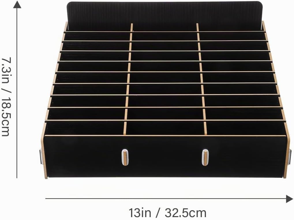 Operitacx Holz Handy Aufbewahrungsbox Mit 30 Gitter Fächer Nachhaltiger Desktop Organizer Für Büro U