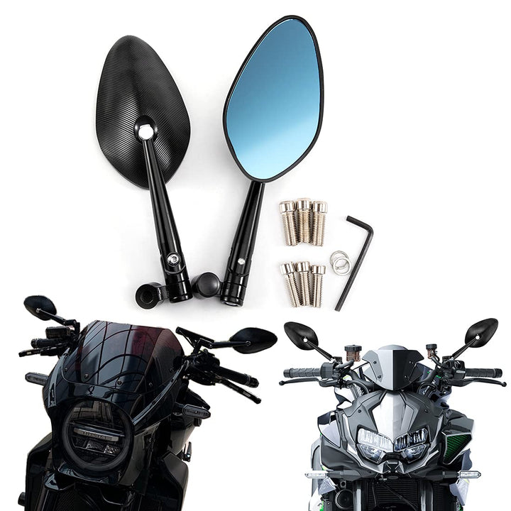 Motorrad Seitenspiegel Universal 10mm 8mm Motorrad-Rückspiegel -Schwarz (B), B