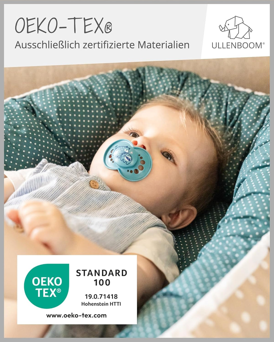 ULLENBOOM ® Einlage für Babynestchen 35 x 75 cm Dschungel (Made in EU) - bequeme Polsterung für das