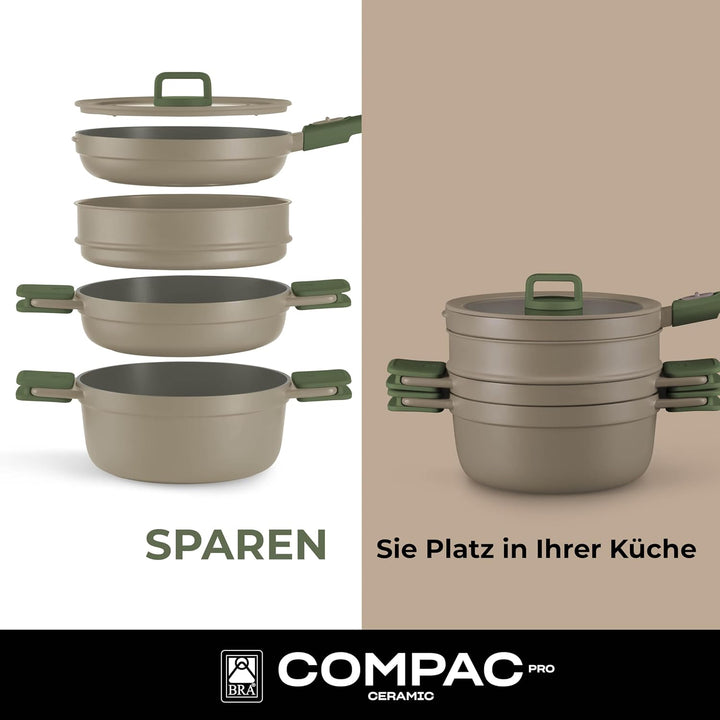 BRA Compac Pro Ceramic | Kochgeschirrset, Aluminiumguss