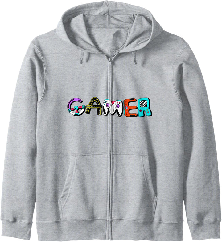 Kinder Gamer Schriftzug l Niedliche Gaming Controller Grafik Kapuzenjacke