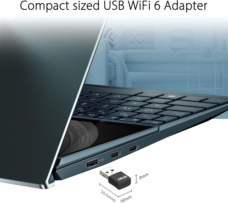 USB-AX55 Nano AX1800 Dual Band WiFi 6 USB Adapter (bis zu 1800 Mbit/s, OFDMA, MU-MIMO, BSS Coloring,