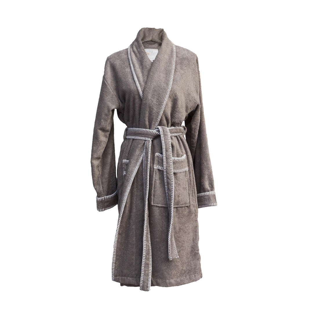 Heckett Lane Bademantel 60% Baumwolle 40% Bambus Viscose Bamboo L Taupe
