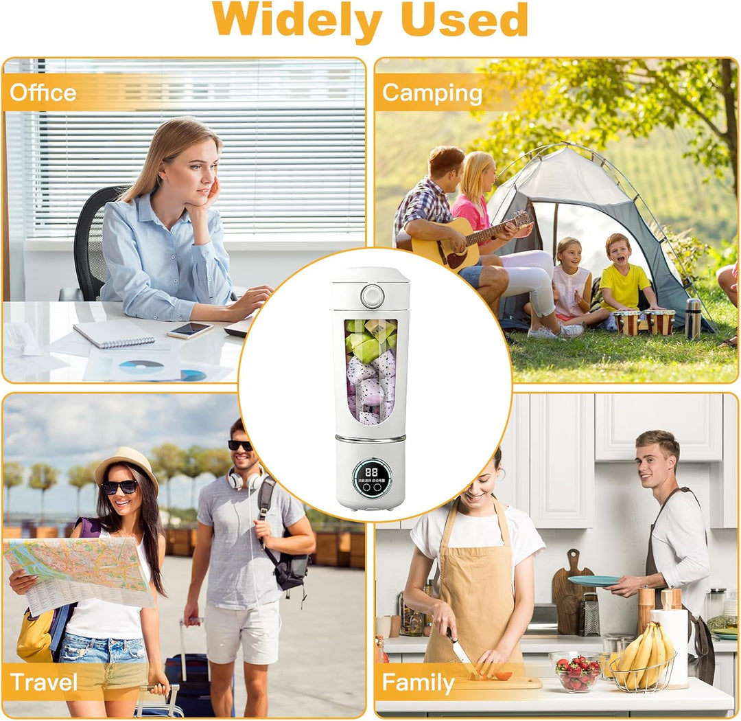 Tragbarer Mixer, 700ml Kleiner Entsafter, Mixer Smoothie Maker to Go mit Digitalanzeige,USB Wiederau