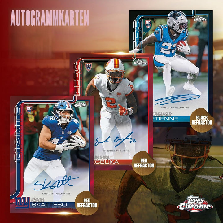 2025 Topps Chrome Football – werkseitig versiegelt – Value Box