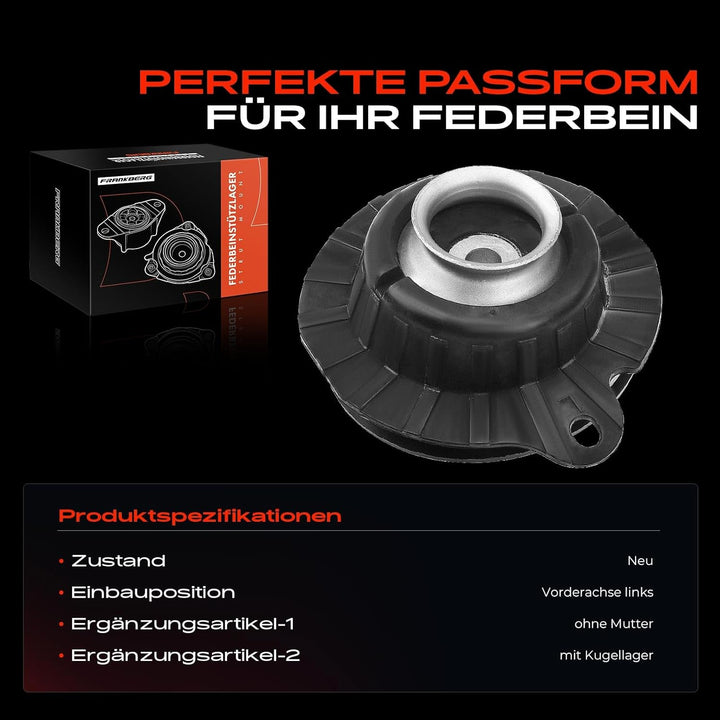 Frankberg Federbeinstützlager Vorne Links Kompatibel mit Giulietta 940 1.4L-2.0L 2010-2021 50520155