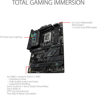 ASUS ROG Strix Z790-F Gaming WIFI Mainboard Sockel Intel LGA1700 (ATX, DDR5 Speicher, 4x M.2, PCIe 5