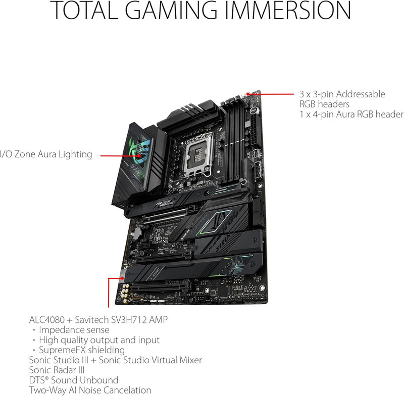 ASUS ROG Strix Z790-F Gaming WIFI Mainboard Sockel Intel LGA1700 (ATX, DDR5 Speicher, 4x M.2, PCIe 5